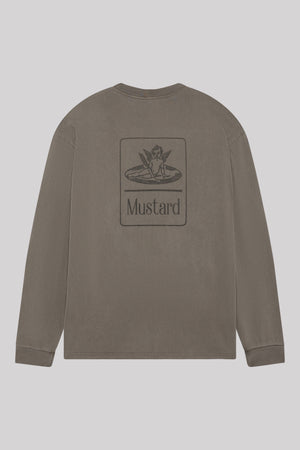 Cherub Box Fit Long Sleeve Tee- washed earth