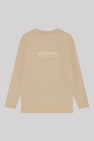 Mens OG Long Sleeve French Terry T shirt - Sand