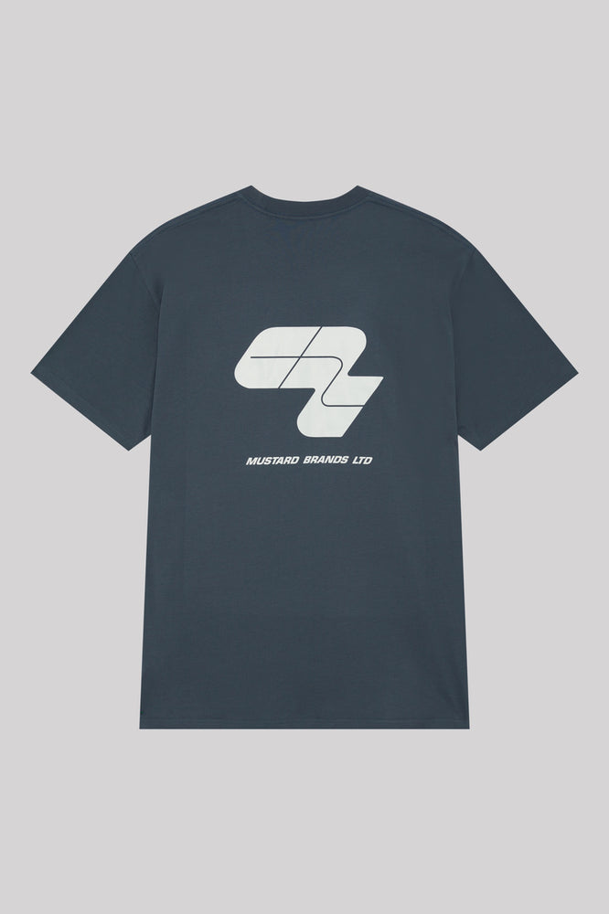 Mustard Wave Tee - Petrol