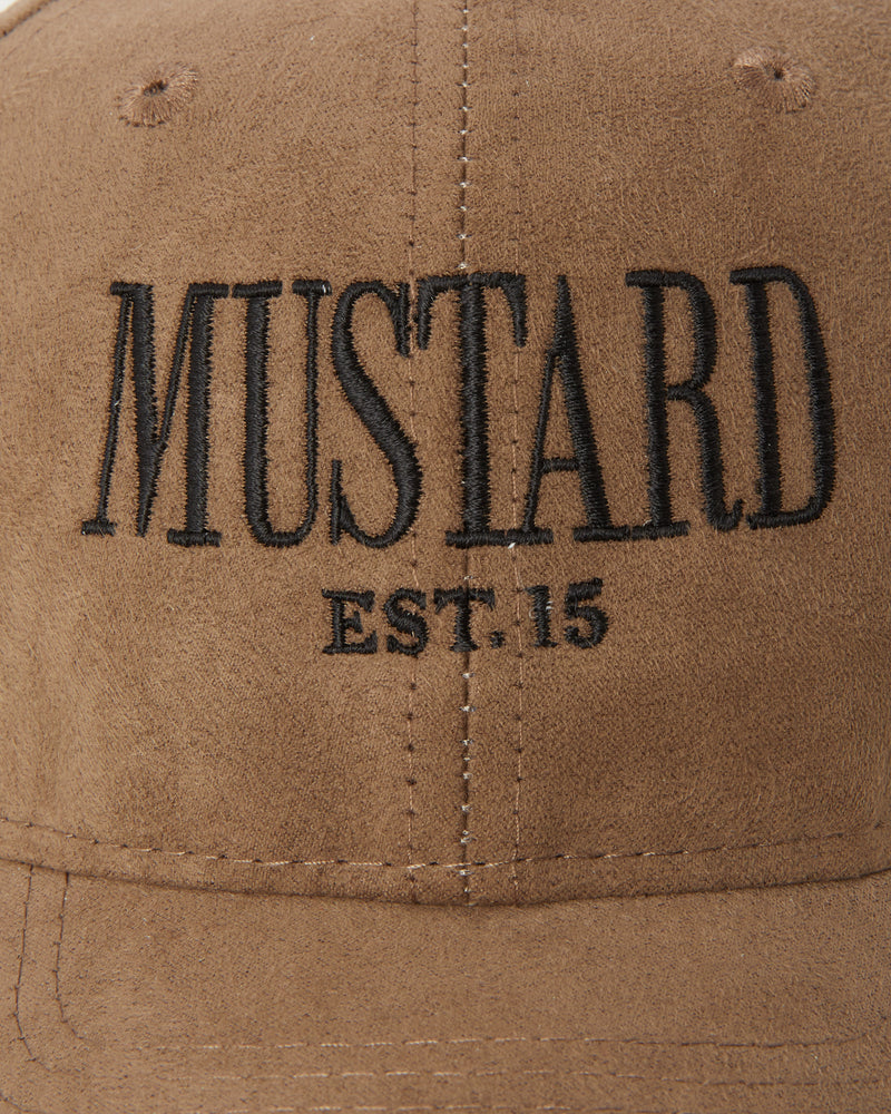 90's Faux Suede Cap- Olive