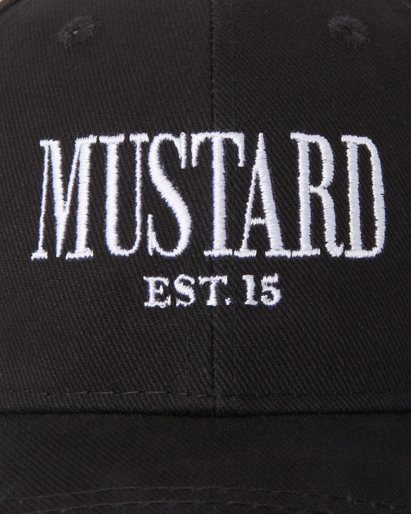 90's Cotton Twill Cap - Black/White