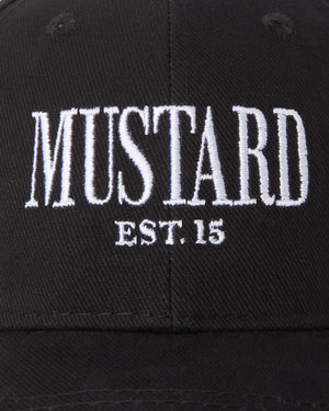 90's Cotton Twill Cap - Black/White