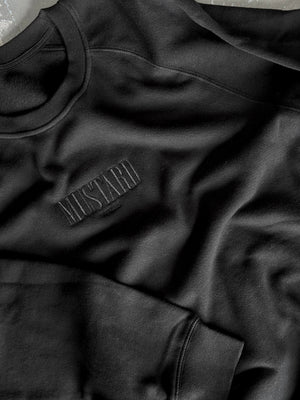90s Embroidered Crewneck - Black/Black