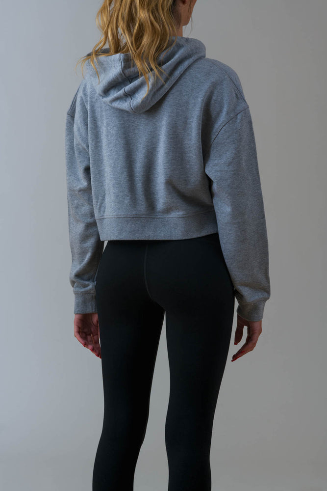 Ladies Axel Crop Hoody in Grey